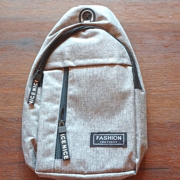 Crossbody Sling Backpack Bag Daypack Dark Gray - Picture 1 of 3